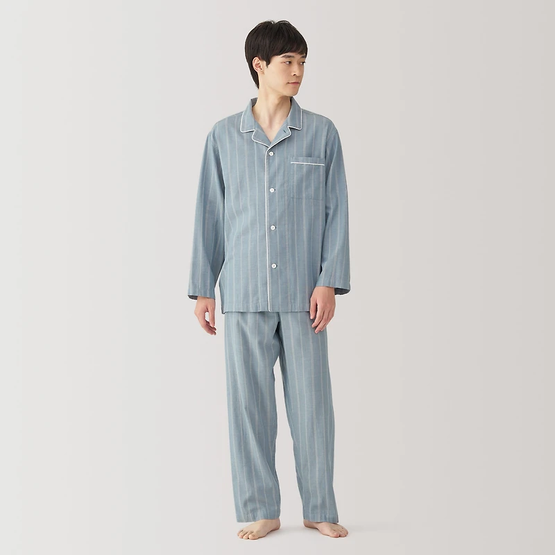 Men's Side Seamless Double Gauze Pajamas