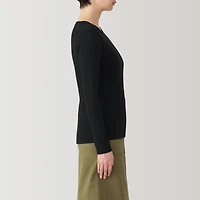 Women's Soy Fibre Blend Ribbed Crew Neck Long Sleeve T-Shirt