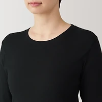 Women's Soy Fibre Blend Ribbed Crew Neck Long Sleeve T-Shirt