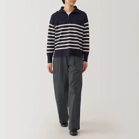 Women's Slub Yarn Chino Darted Wide Pants