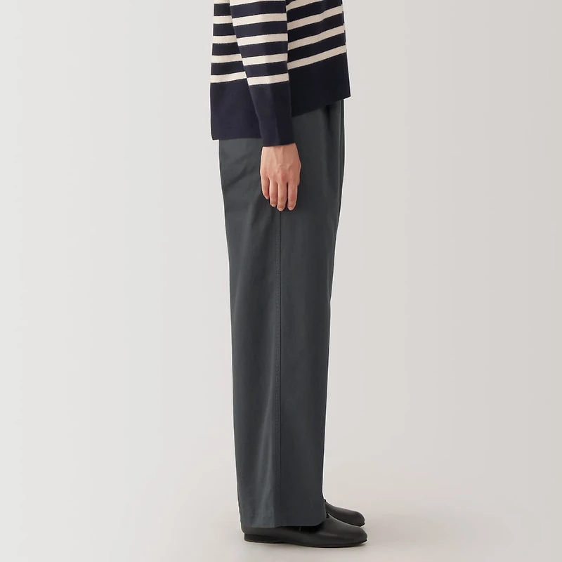 Women's Slub Yarn Chino Darted Wide Pants