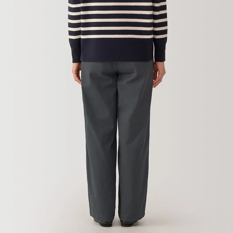 Women's Slub Yarn Chino Darted Wide Pants