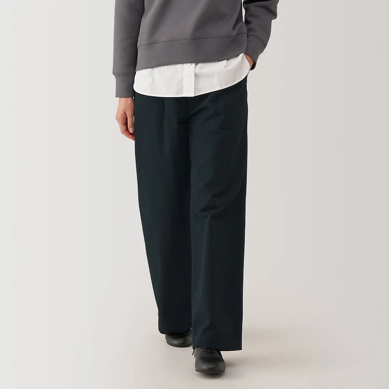Women's Slub Yarn Chino Darted Wide Pants