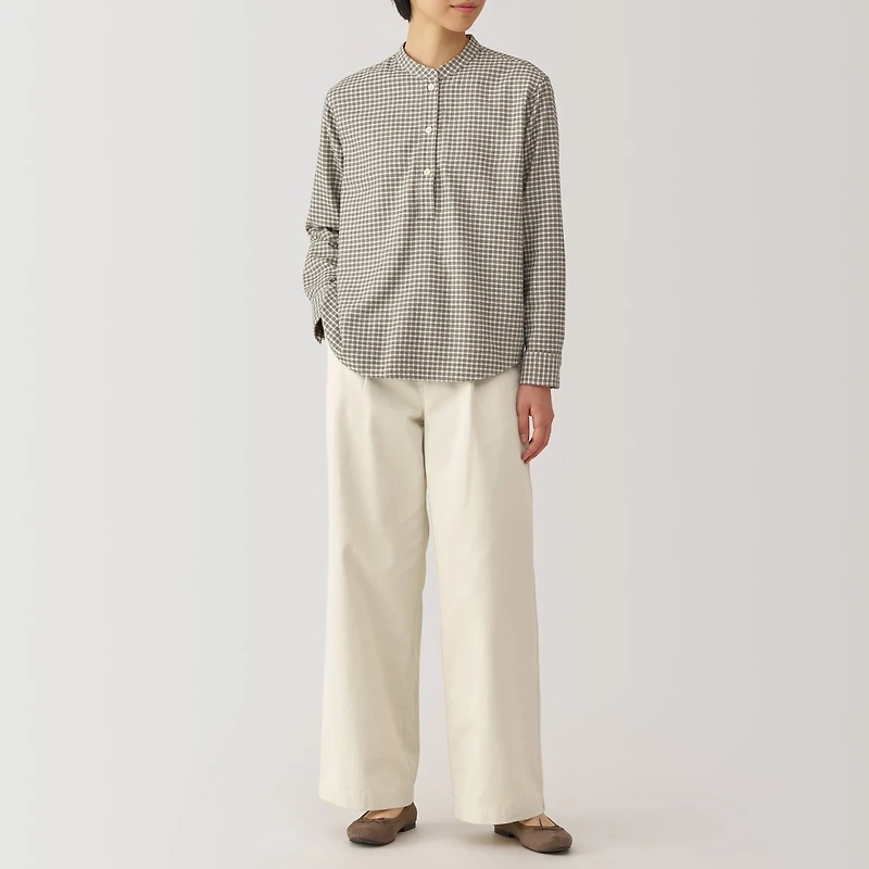 Women's Slub Yarn Chino Darted Wide Pants