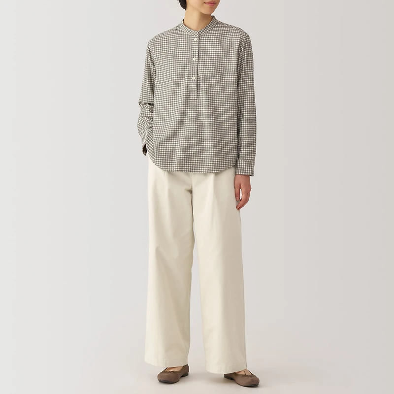Women's Slub Yarn Chino Darted Wide Pants