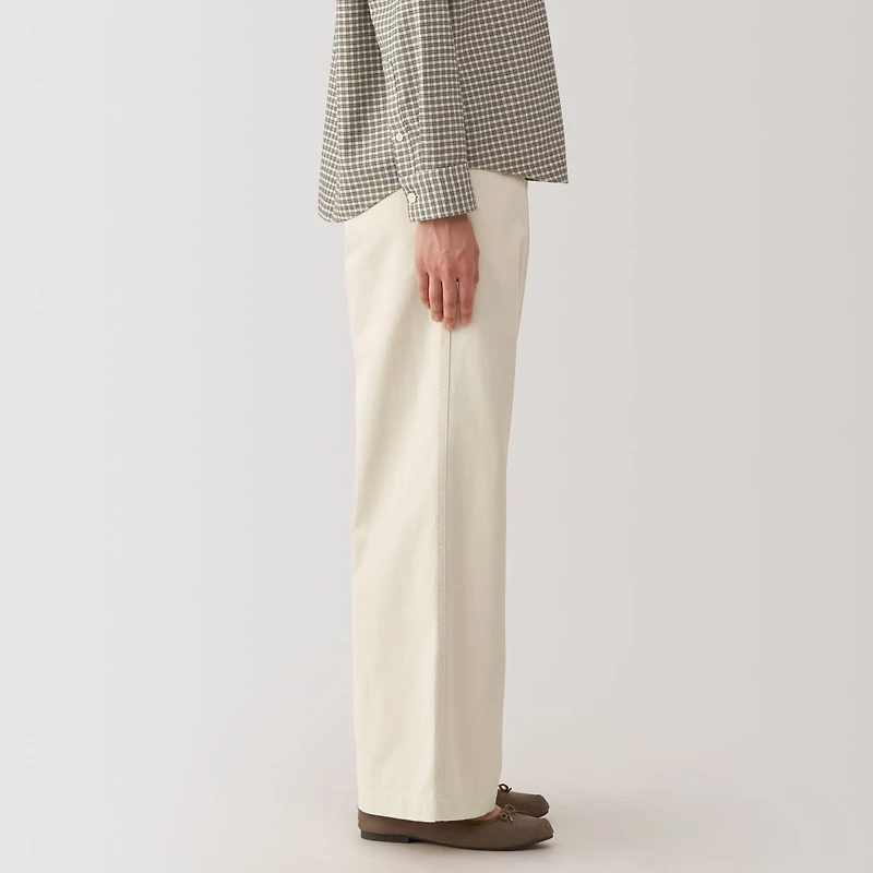 Women's Slub Yarn Chino Darted Wide Pants