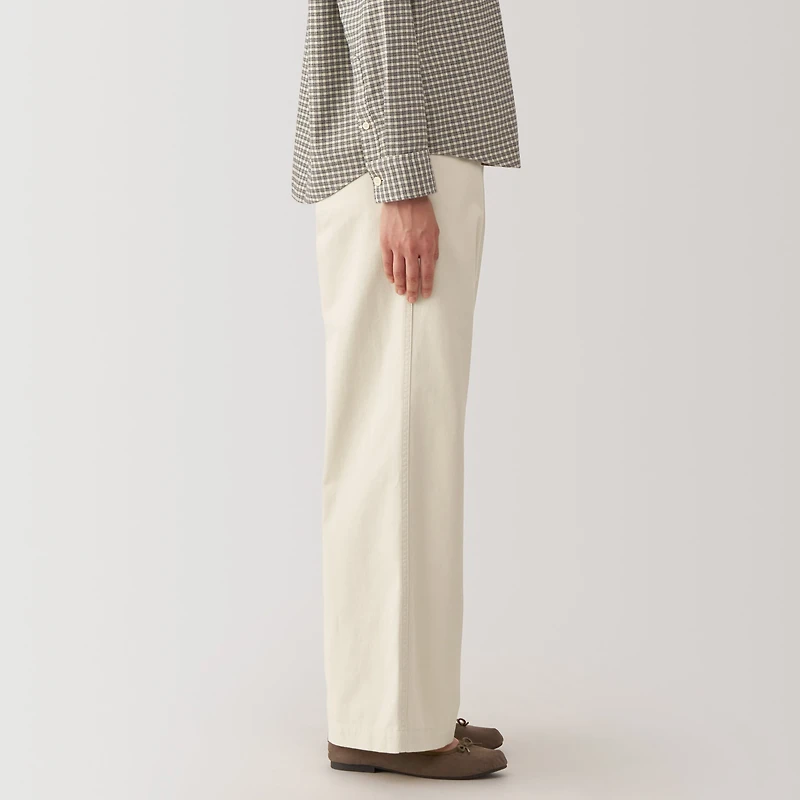 Women's Slub Yarn Chino Darted Wide Pants