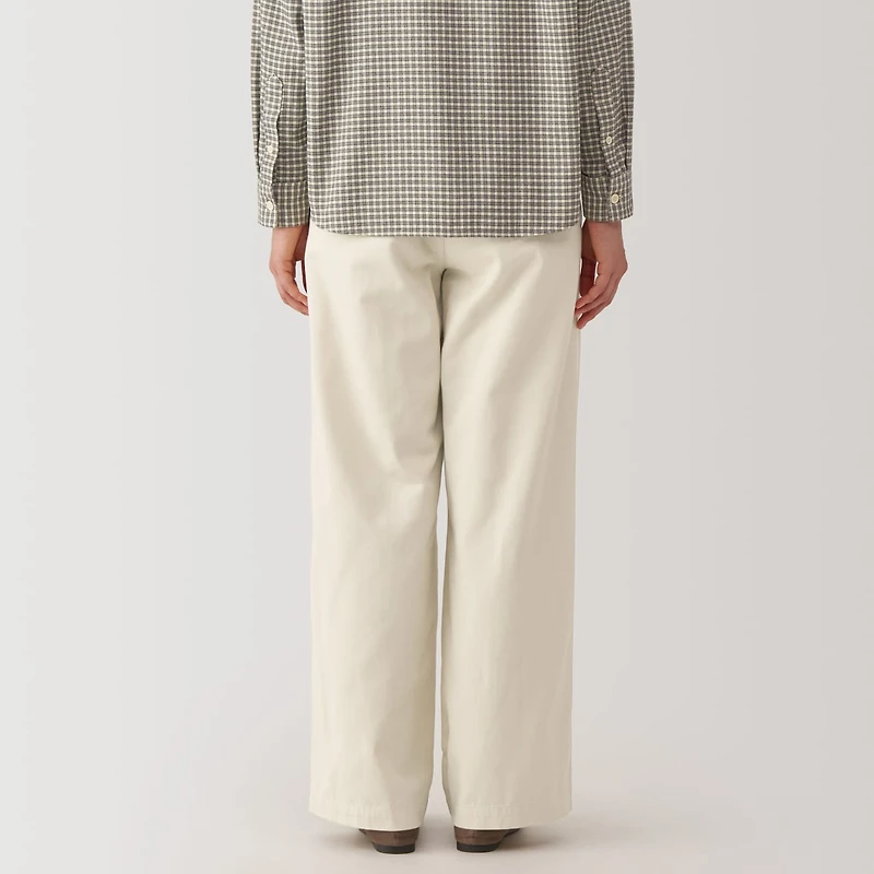Women's Slub Yarn Chino Darted Wide Pants