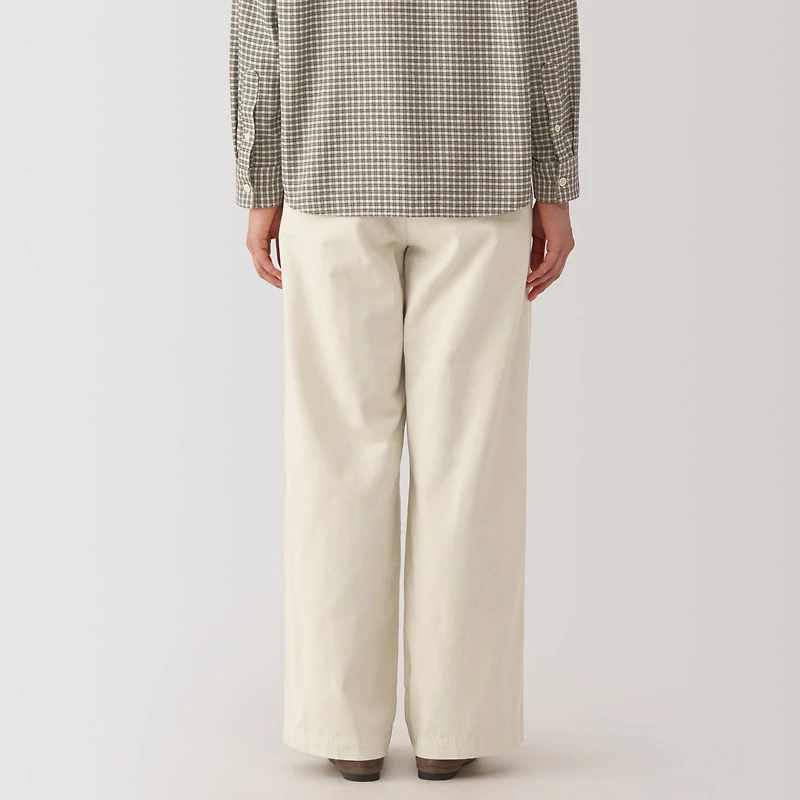 Women's Slub Yarn Chino Darted Wide Pants
