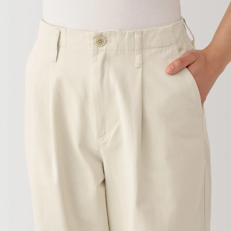 Women's Slub Yarn Chino Darted Wide Pants
