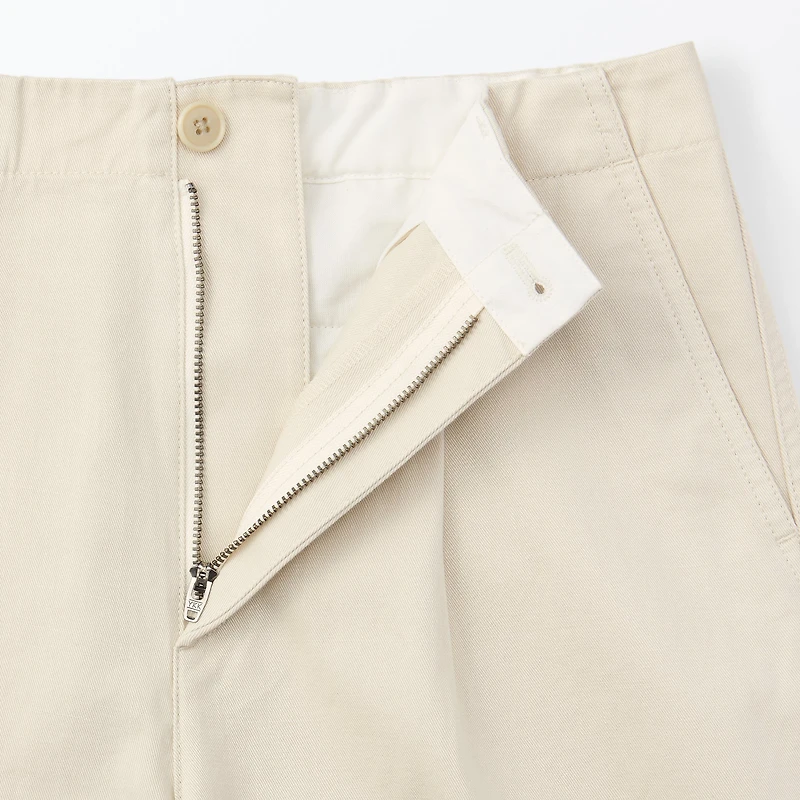 Women's Slub Yarn Chino Darted Wide Pants