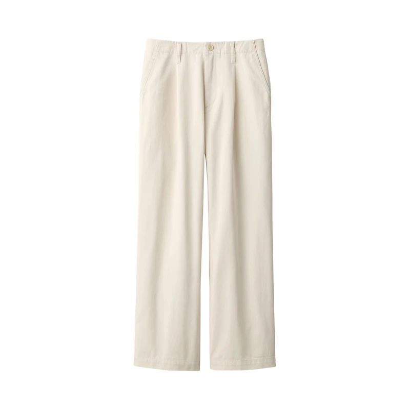 Women's Slub Yarn Chino Darted Wide Pants