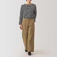 Women's Slub Yarn Chino Darted Wide Pants