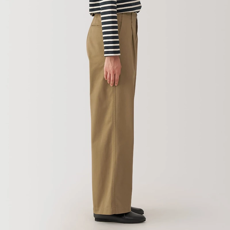 Women's Slub Yarn Chino Darted Wide Pants