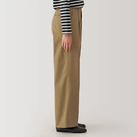 Women's Slub Yarn Chino Darted Wide Pants
