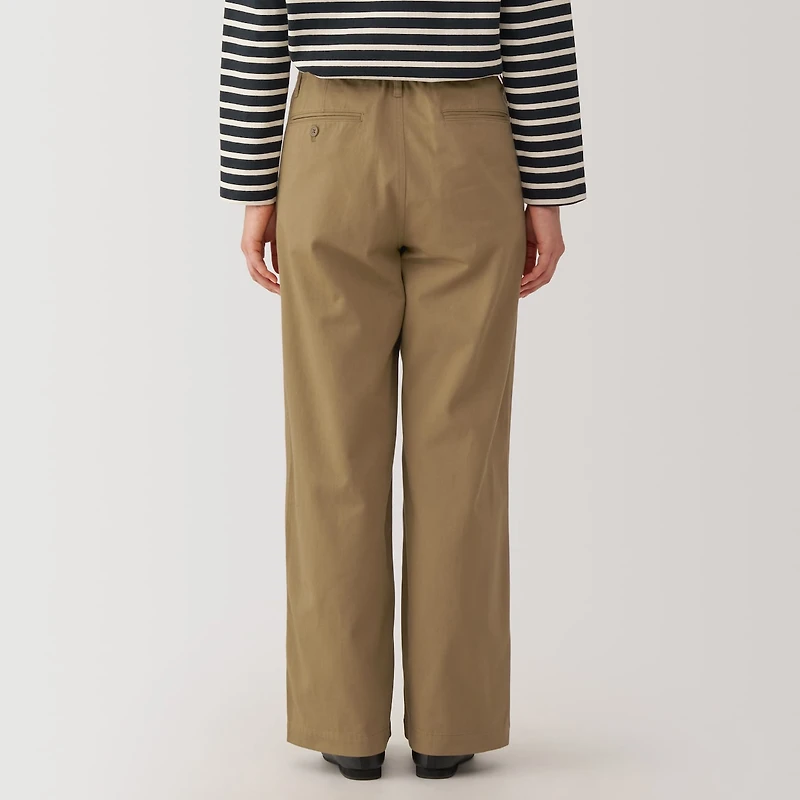 Women's Slub Yarn Chino Darted Wide Pants