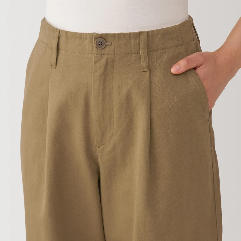 Women's Slub Yarn Chino Darted Wide Pants