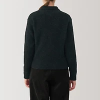 Women's Wool Blend Boucle Polo Sweater
