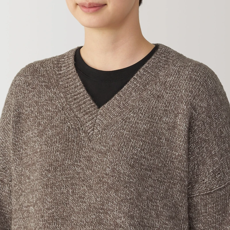 Women's Yak Wool Blend V-Neck Sweater