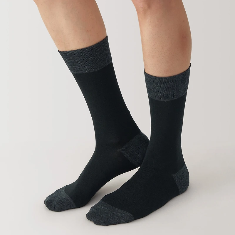 Right Angle Lustrous Wool Mix Thin Socks