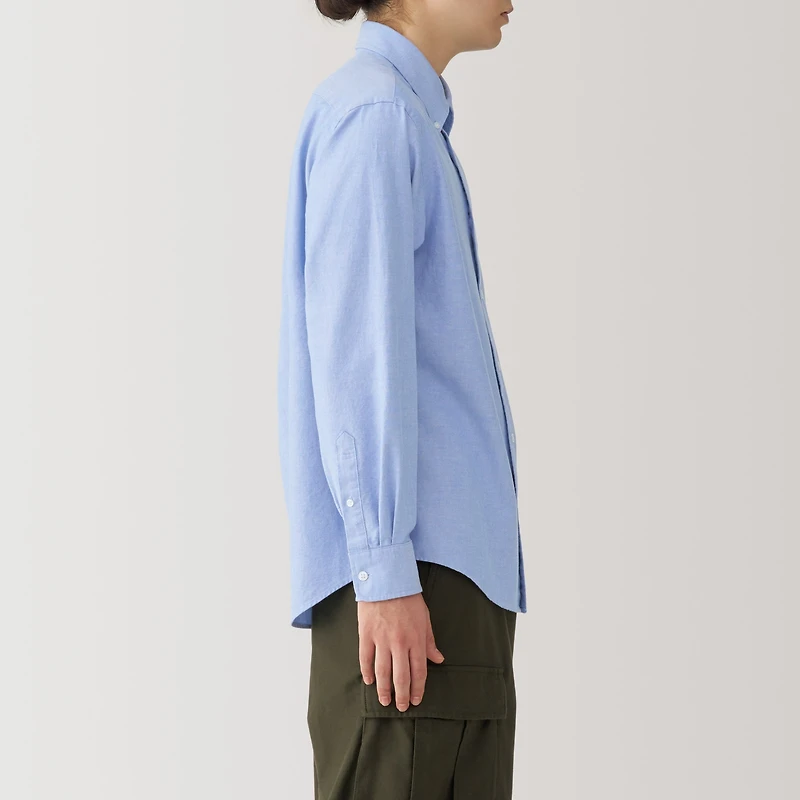 Men's Washed Oxford Button Down Long Sleeve Shirt