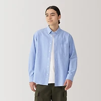 Men's Washed Oxford Button Down Long Sleeve Shirt
