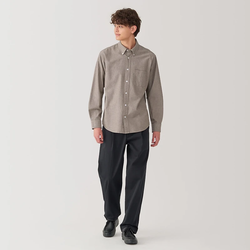 Men's Washed Oxford Button Down Long Sleeve Shirt