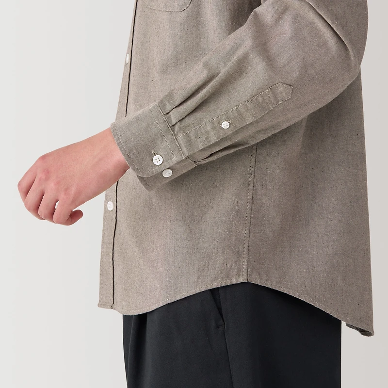Men's Washed Oxford Button Down Long Sleeve Shirt