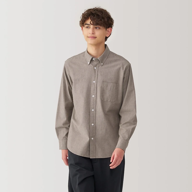 Men's Washed Oxford Button Down Long Sleeve Shirt