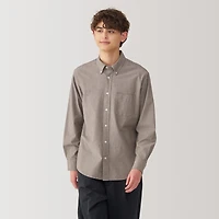 Men's Washed Oxford Button Down Long Sleeve Shirt