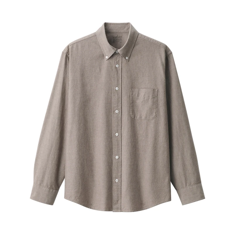 Men's Washed Oxford Button Down Long Sleeve Shirt