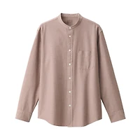 Men's Washed Oxford Stand Collar Long Sleeve Shirt