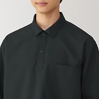 Men's Breathable Wide Half Sleeve Woven Polo Shirt