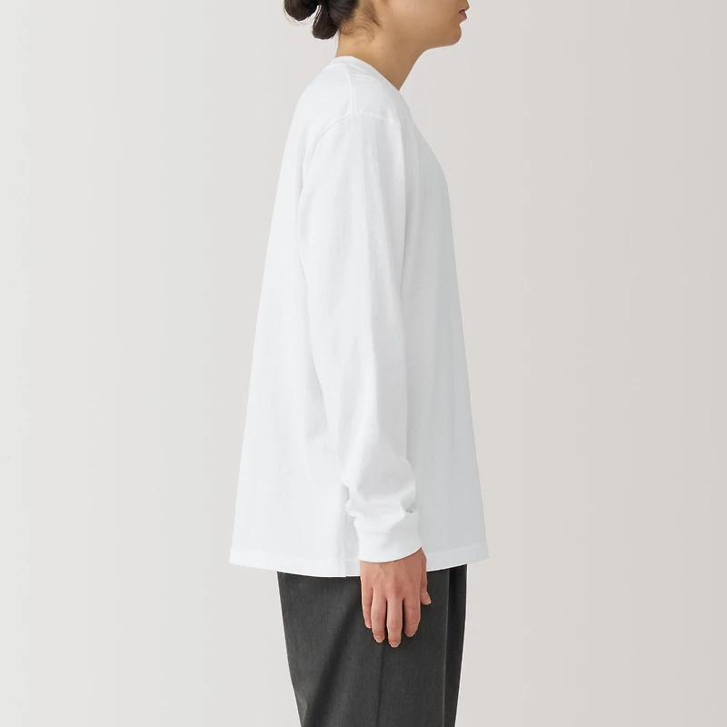 Men's Washed Heavy Weight Crew Neck Long Sleeve T-Shirt