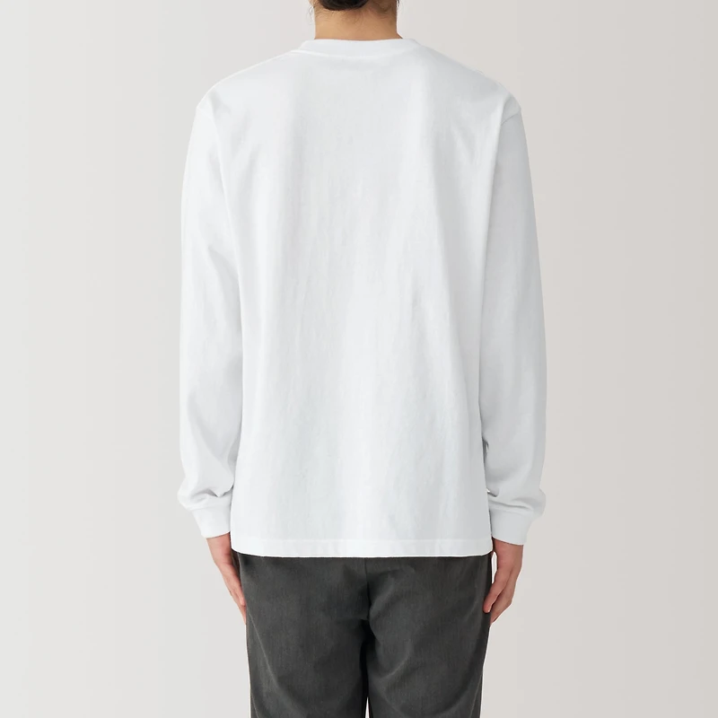 Men's Washed Heavy Weight Crew Neck Long Sleeve T-Shirt