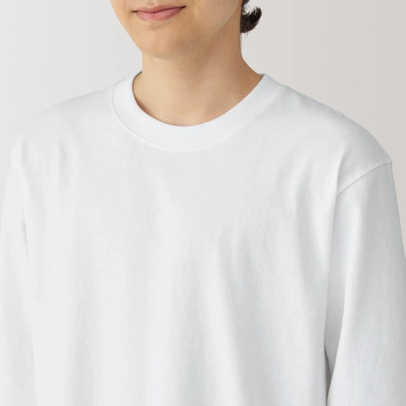 Men's Washed Heavy Weight Crew Neck Long Sleeve T-Shirt