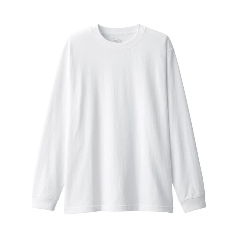 Men's Washed Heavy Weight Crew Neck Long Sleeve T-Shirt