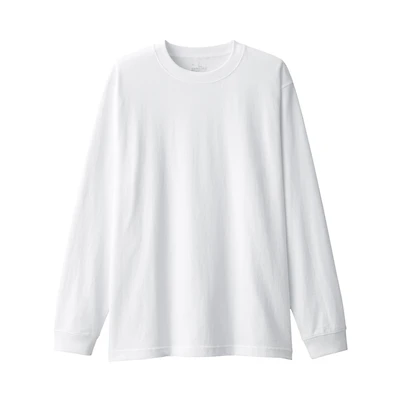 Men's Washed Heavy Weight Crew Neck Long Sleeve T-Shirt