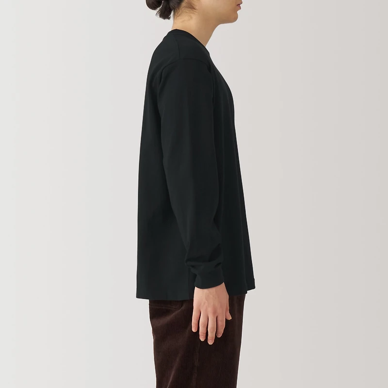 Men's Washed Heavy Weight Crew Neck Long Sleeve T-Shirt