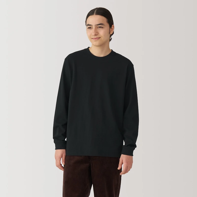 Men's Washed Heavy Weight Crew Neck Long Sleeve T-Shirt