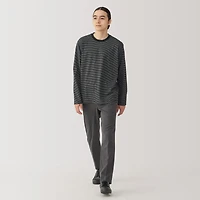 Men's Jersey Crew Neck Long Sleeve Striped T-Shirt