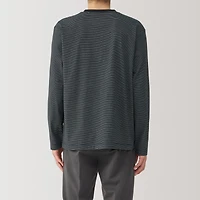 Men's Jersey Crew Neck Long Sleeve Striped T-Shirt