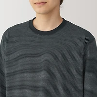 Men's Jersey Crew Neck Long Sleeve Striped T-Shirt