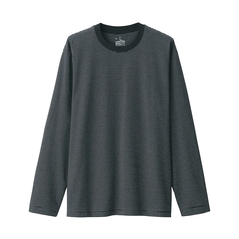 Men's Jersey Crew Neck Long Sleeve Striped T-Shirt