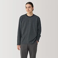 Men's Jersey Crew Neck Long Sleeve Striped T-Shirt