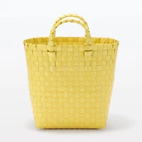 Recycled Polypropylene Strap Weave Basket - Yellow - Small (Dia. 25 x H20 cm)