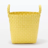 Recycled Polypropylene Strap Weave Basket - Yellow - Small (Dia. 25 x H20 cm)