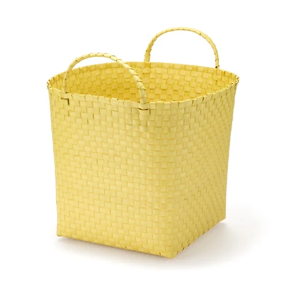 Recycled Polypropylene Strap Weave Basket - Yellow - Large (Dia. 40 x H32 cm)