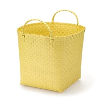 Recycled Polypropylene Strap Weave Basket - Yellow - Large (Dia. 40 x H32 cm)