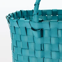 Recycled Polypropylene Strap Weave Basket - Blue - Medium (Dia. 33 x H25 cm)